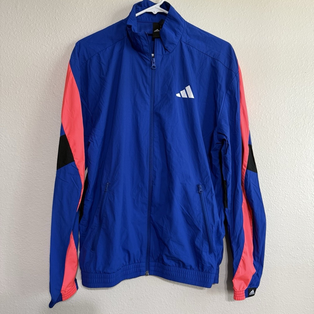 Adidas Men's Woven Tape Urban Q3 Track Jacket Blue Size Small Windbreaker